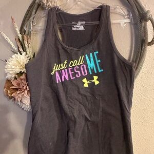 Girl’s Youth XL Gray Tank Top with Colorful Print